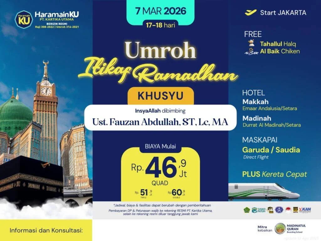 Umroh akhir ramadhan 2026 lailatul qadar dan idul fitri di makkah